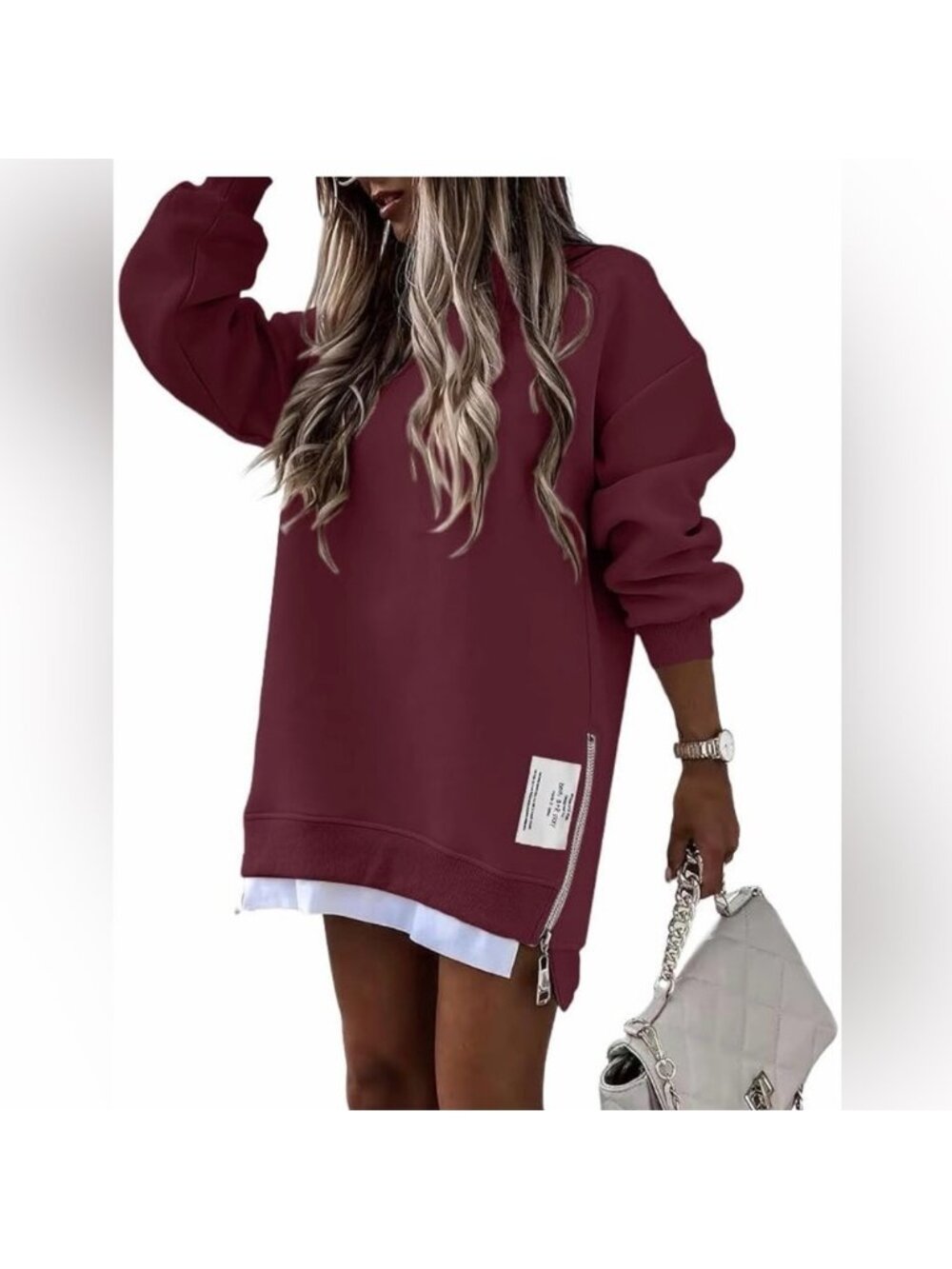 🆕Stylish Oversized Sweatshirt with Zipper Detail
